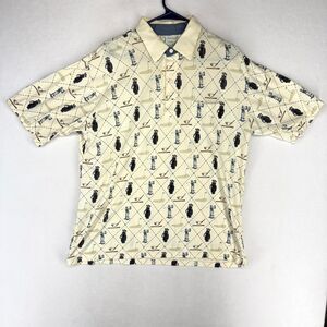 Palmland Club White Patterned Golf Polo Mens Size‎ L